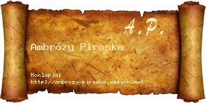 Ambrózy Piroska névjegykártya