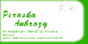 piroska ambrozy business card